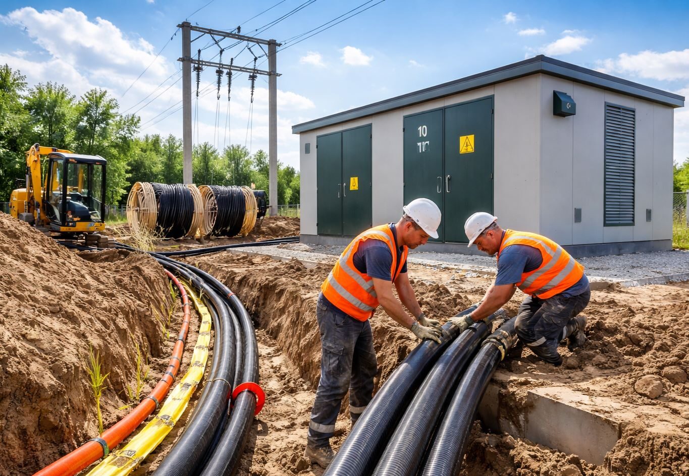 10 kV įvado tiesimas ir transformatorinės įrengimo darbai