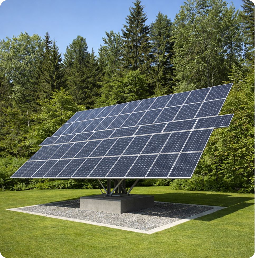 Saulės elektrinė su valdikliu Saulės elektrinė su valdikliu sumontuota ant žemės